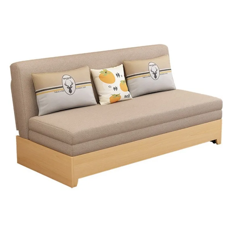 

Solid wood dual-purpose foldable multi-functional storage sofa bed