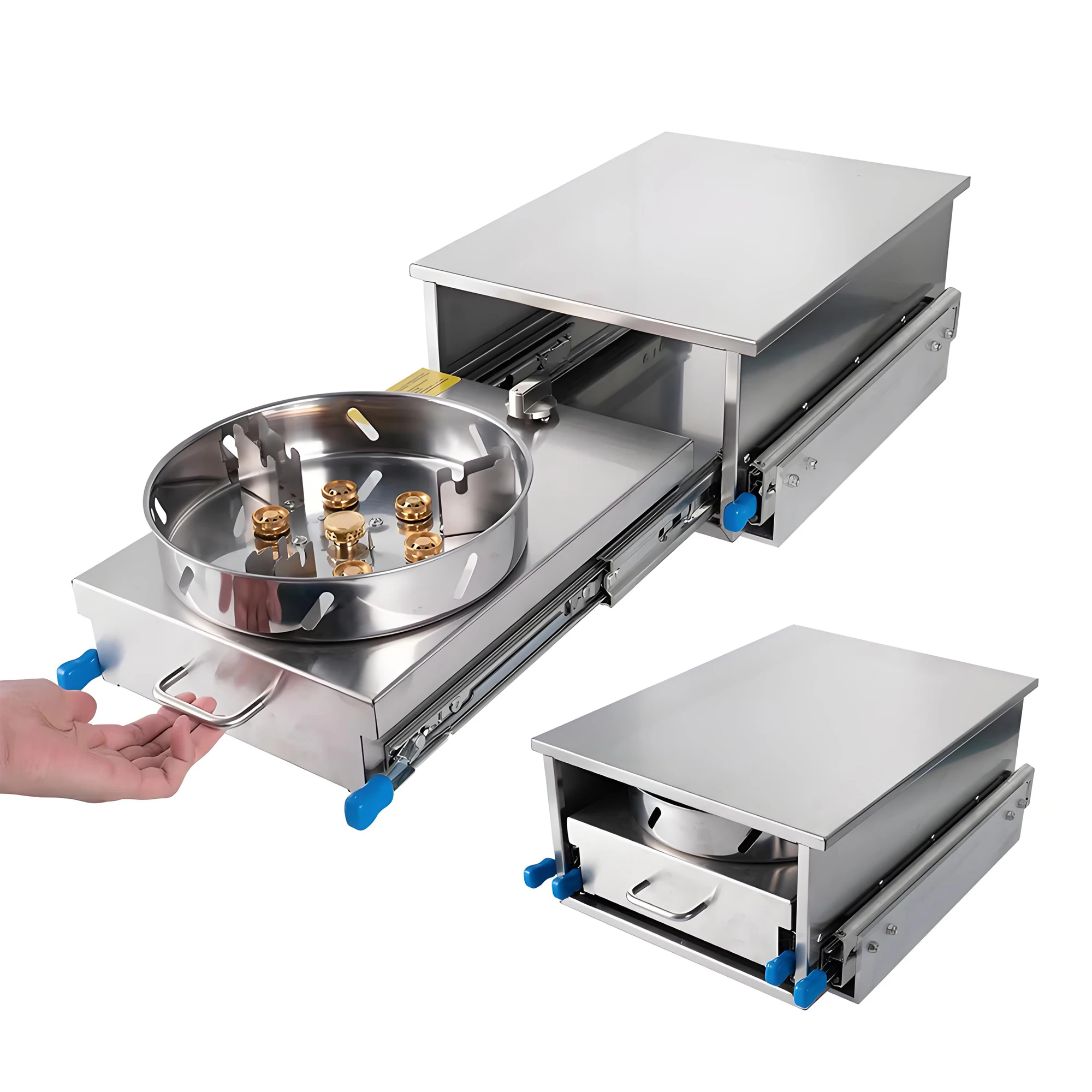 

Раковина для автофургона, выдвижная конструкция, газовая плита с одной конфоркой, кухонная плита из нержавеющей стали, комбинированная для каравана, дома на колесах, яхты, морской варочной панели