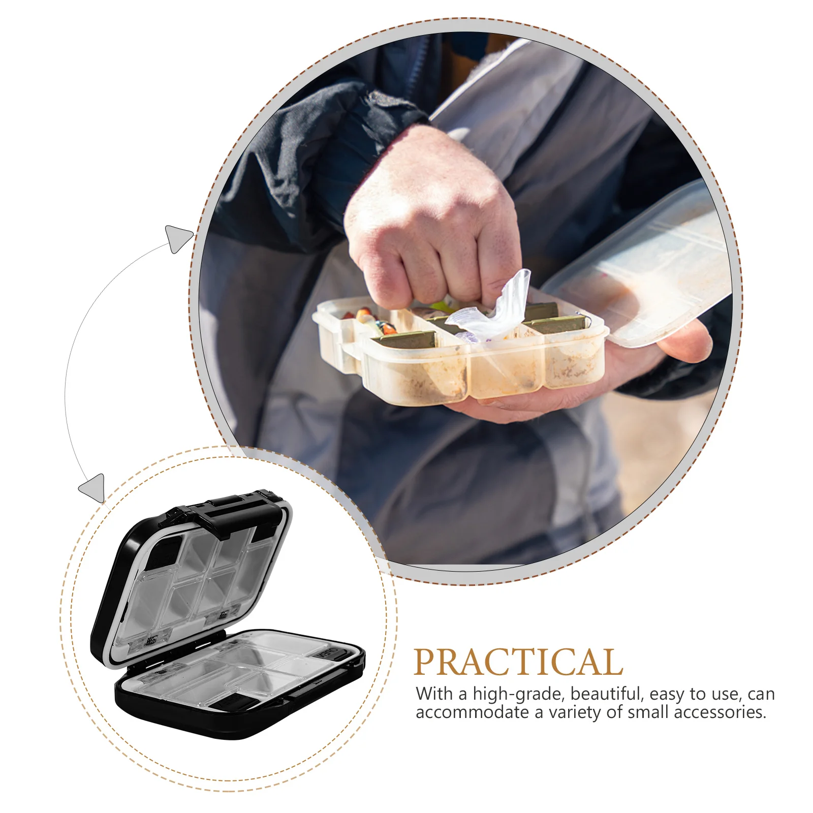 

Waterproof Fishing Hook Box Accessories Impact Resistant Abs Case Transparent Pc Inner Cover For Small Fishing Tools Storage S