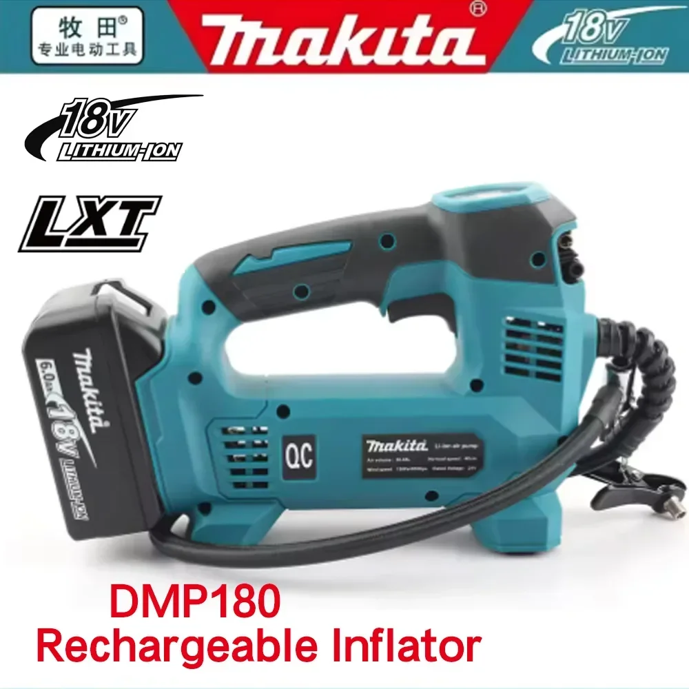 

Makita DMP180Z 18V LXT® Lithium-ion Cordless Inflator, French Valve Adapter; Sports Ball Needle; Conical Adapter, Blue G