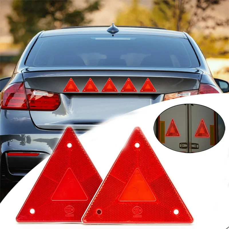 

Triangle Warning Reflective Strips Vehicle Stop Warning Sign Red Safety Reflector for Trailer RV Board Truck Plate Light