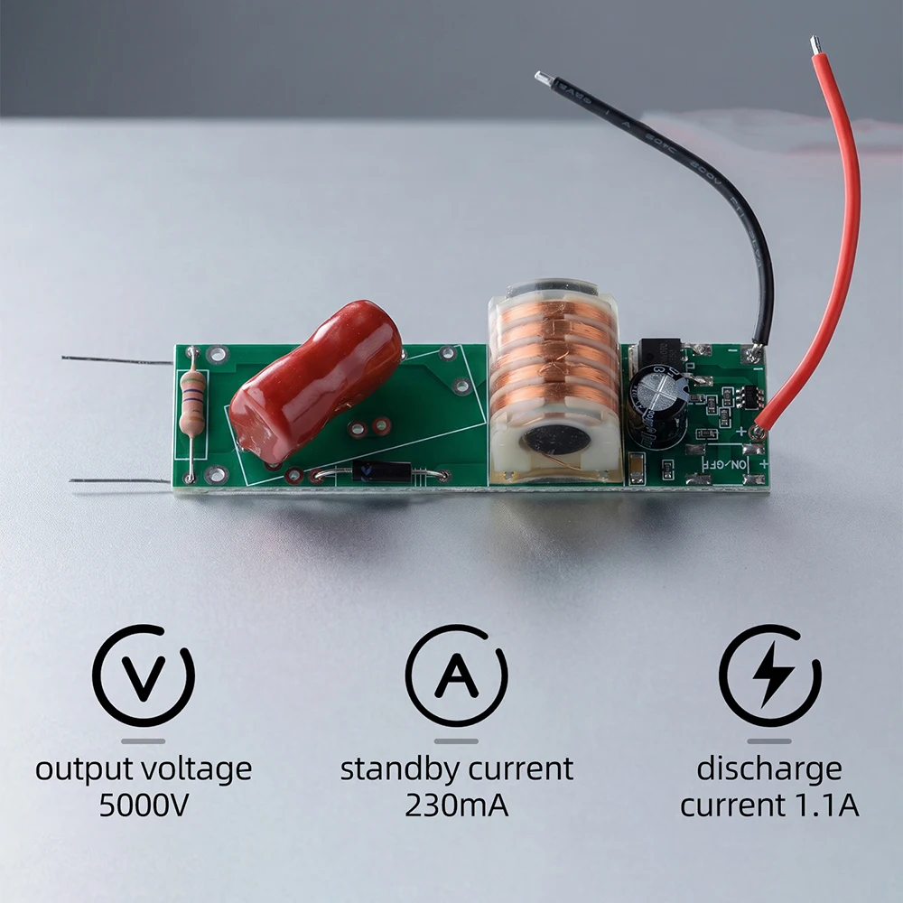 DC 3,7 V auf 5000 V/3000 V Step-Up-Modul, Puls-Lichtbogen-Hochspannungsplatine für DIY Elektrische Mückenklatsche – Detail 11
