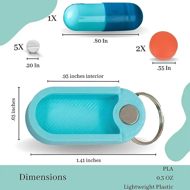 Key Chain Pill Box Creative Mini Capsule Pill Box Case Cache Drug Holder Container Medicine Box Pills Organizer Case Health Care