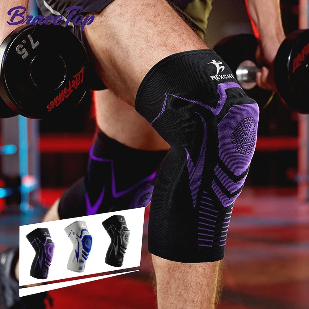 BraceTop Outdoor Sports Knee Brace Sleeve Support with Patella Gel Pads Side Stabilizers Knee Pad for Meniscus Joint Pain Relief