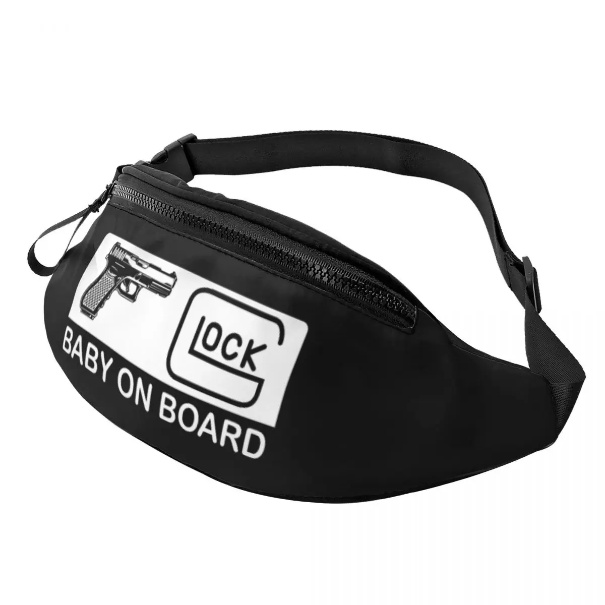 

Cool Glock Baby On Board Fanny Pack for Traveling Women Men Crossbody Waist Bag Phone Money Pouch