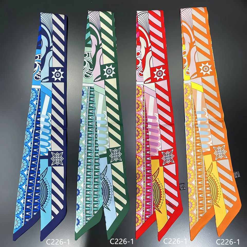 

Bohemian Fairy French Twill Scarf Headband Women Four Seasons Floral Hair Tie Decorate Gift Wrap Ribbon Hair Styling Band