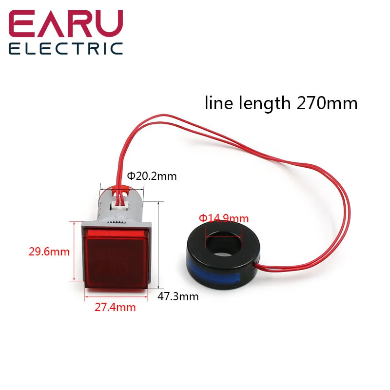 Imagem -05 - Led Digital Voltímetro e Amperímetro Amperímetro Vermelho Luzes de Sinal Medidor de Tensão Atual Volt Amp Tester Detector hz ac 20500v 1100a 220v