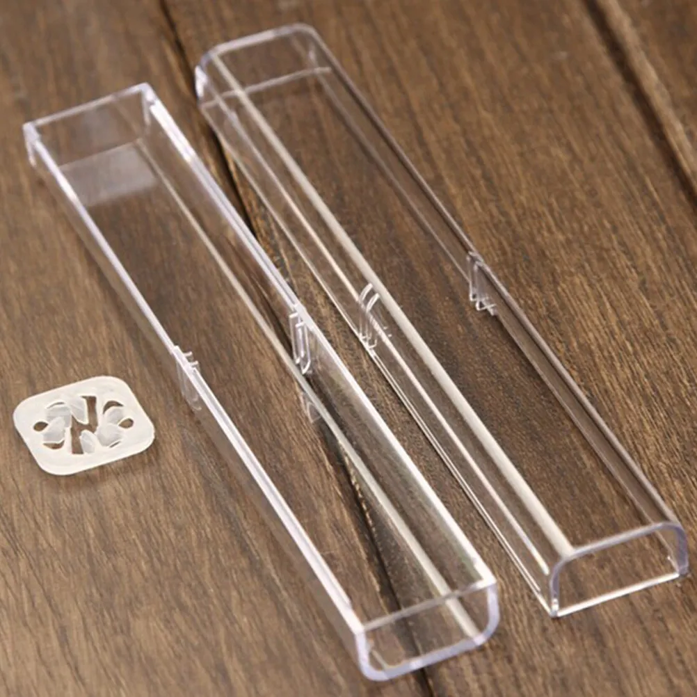 

15Pcs Transparent Pen Box Premium Plastic Pen Case for Ballpoint Gel Ink Pens Display Storage Gift Box Student School Office