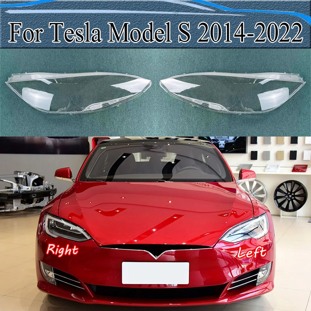 

For Tesla Model S 2014-2022 Front Headlamp Cover Transparent Mask Lamp Shade Headlight Shell Lens Replace The Original Lampshade