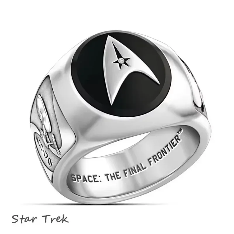 Personalized European Star Trek Logo Ring, Unisex