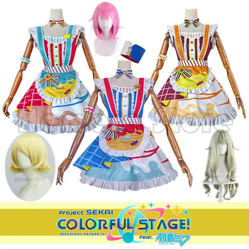 Project Sekai Colorful Stage Feat Rin Kusanagi Nene Ootori Emu Outfits Halloween Carnival Anime Cosplay Costumes Live Dress Suit