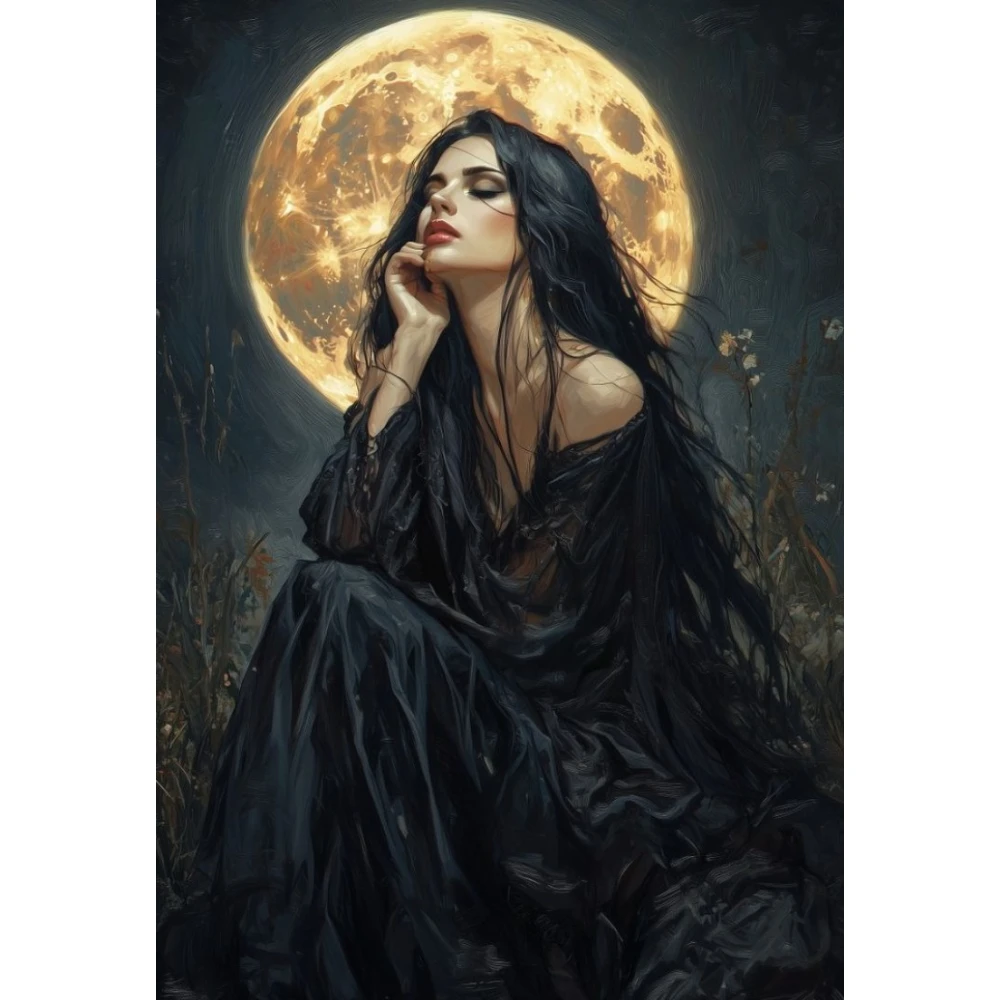 

Woman Full Moon Portrait 500/1000/1200/2000 PCS Jigsaw Puzzles Family Activity Games DIY Puzzle for Living Room Home Decor Gift