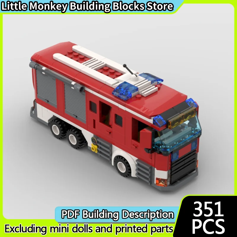 

Urban Rescue Vehicles Model MOC Building Bricks Heavy Fire Truck Modular Technology Children Holiday Gifts Assemble Toys Suit