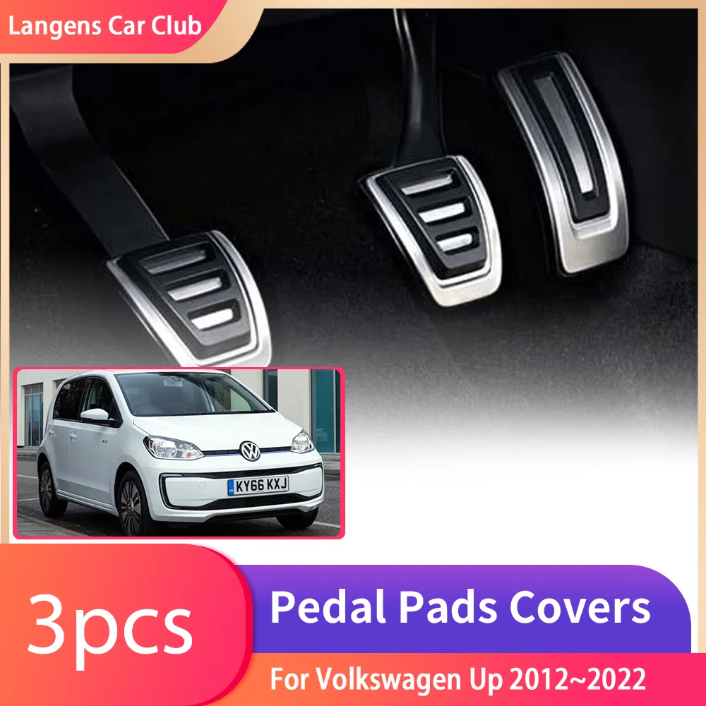 

For Volkswagen Up 2012~2022 Stainless Steel AT MT Car Foot No Drilling Pedals Rest Accelerator Tray Brake Pads Part Accessories.