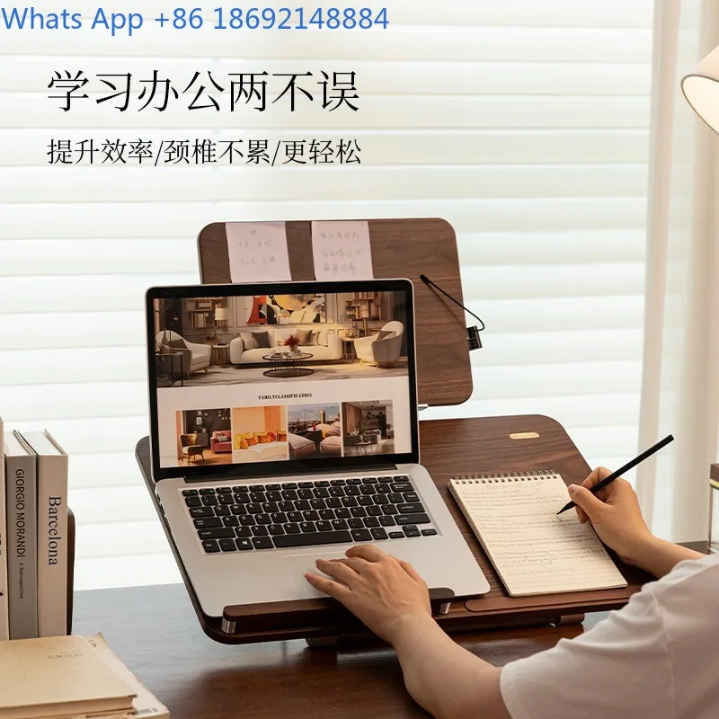 Desktop Bookshelf Reading Rack Double-layer Writing Board Reading Book Study Stand Postgraduate Exam Wooden Reading Bookshelf