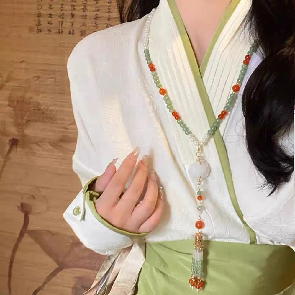 Tang Ming Song Dynasty Hanfu Ruyi Pendant Pearl Chinese Style Chinese Necklace Horse-face Skirt Accessories Ethnic Style