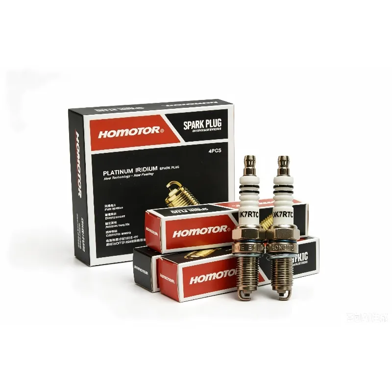 Свечи зажигания HOMOTOR DK7RTC с никель-медным резистором, 4 шт., замена OEM 96990231, подходят для двигателей Wuling, Changan, Suzuki 1.2L, 1.5L NA.