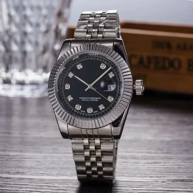 Watches for Women Simple Casual Student Fashion Quartz Diamond-Encrusted Steel Band Calendar Gold Set Men's Watch Couple