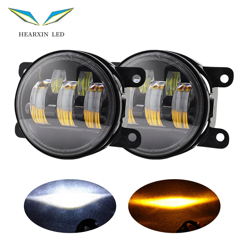 1pair Led PTF Fog light 50W 5 lenses Off Road Fog lamps H11 White Amber for Lada Vesta Lada X-Ray Ford Focus For Duster Dodge