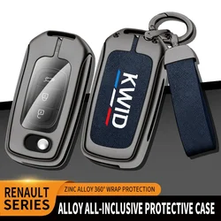 Auto TPU Zinc Alloy Key Case Bag For Renault Kwid Logo Car Key Chain Car Metal Key Shell Interior Car Decoration Accessories