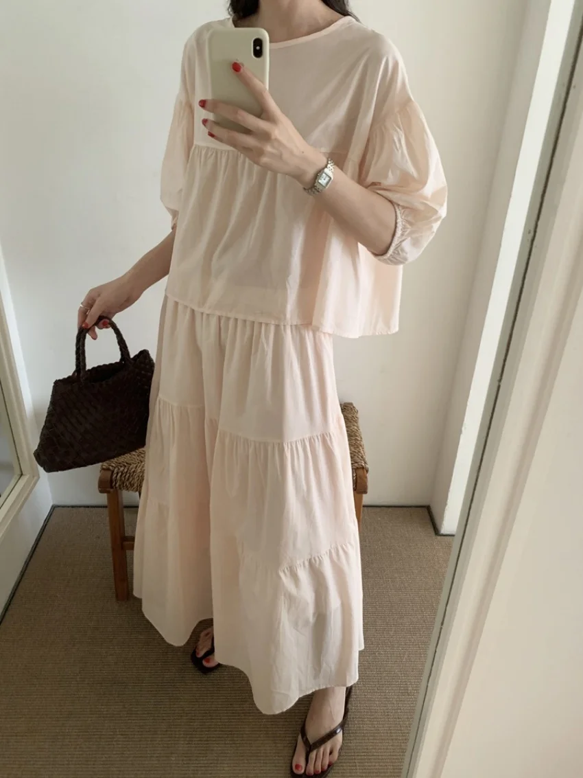Alien Kitty Pink Sunscreen Blouses Women A-Line Loose Gentle 2025 Office Lady Summer Sets Daily High Street Casual Chic Suits