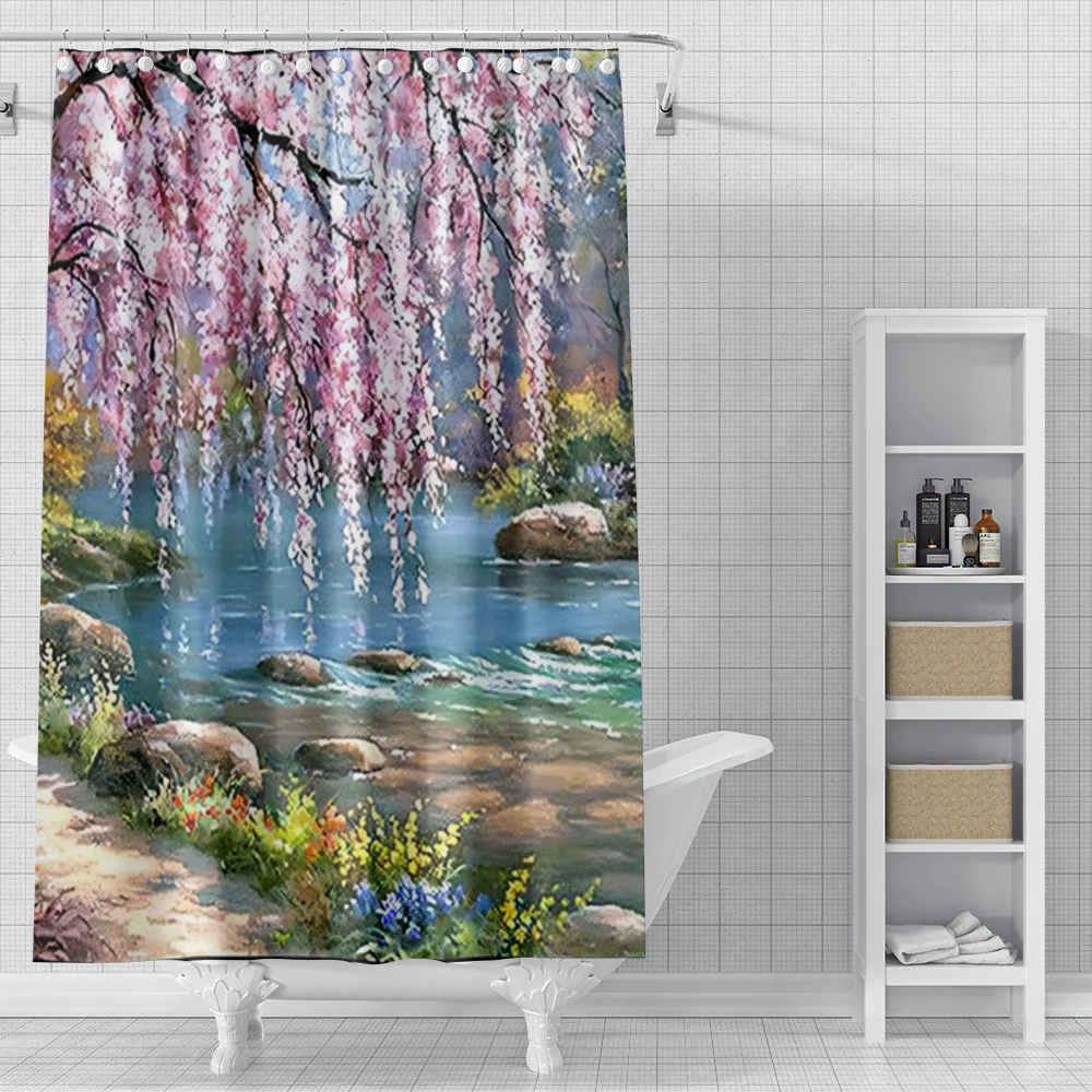 home shower curtains for bathroom Oil painting style waterproof fabric bathroom Curtains modern shower curtain 180x200 240x200