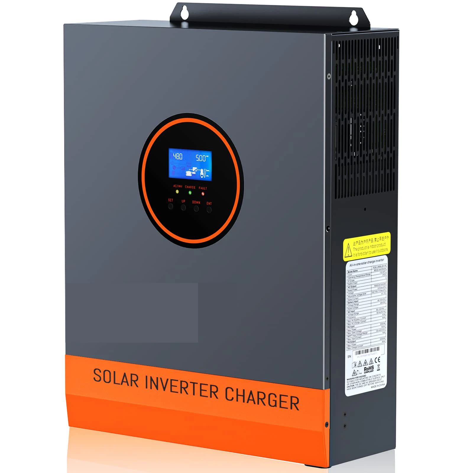 5000W Hybrid Solar Inverter Pure Sine Wave Inverter Off Grid Inverter With 100A MPPT Controller Single AC Output WIFI