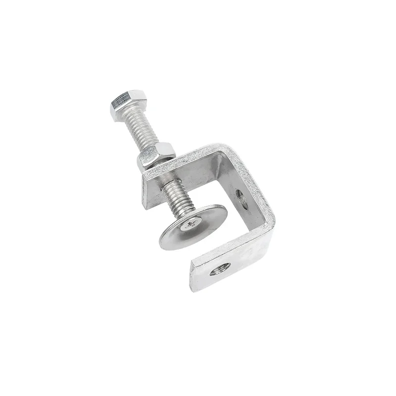 304 Stainless Steel Clip Adjustable C-clamp Square Steel Pipe Clamp Outer Hexagonal Bolt Hardware
