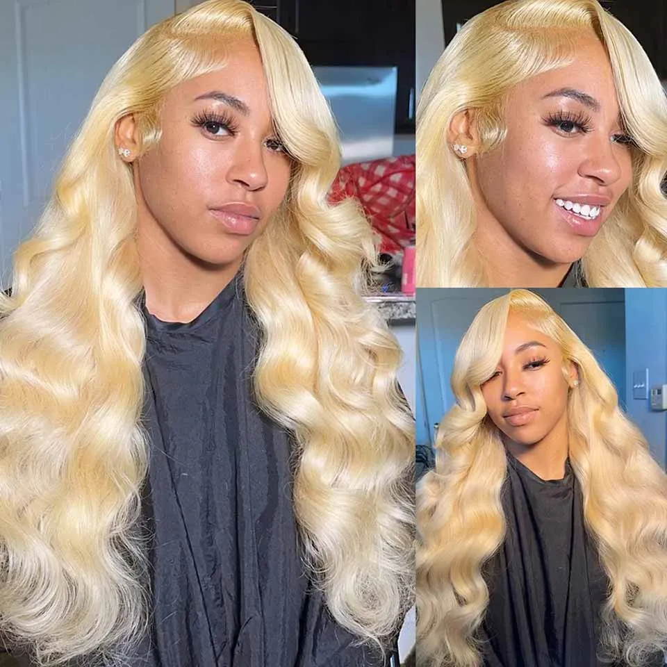 

Lumiere Honey Blonde 13x4 Lace Wig Human Hair Pre Plucked HD Body Wave Long 613 4x4 Lace Front Frontal Wig for Women Transparent