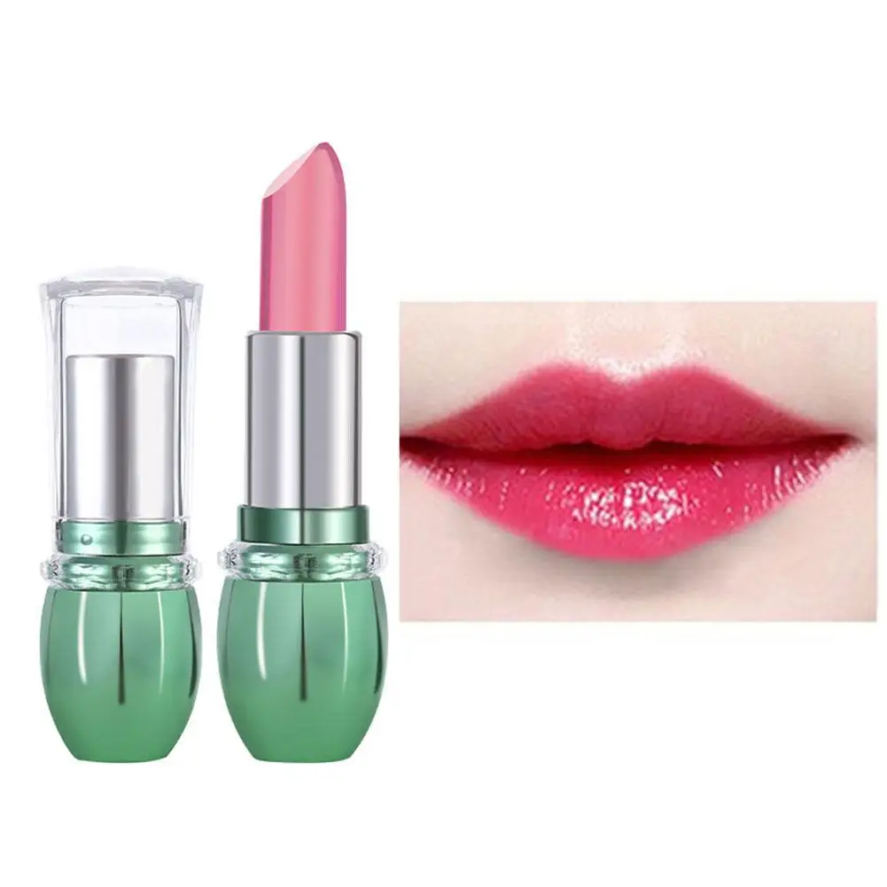 Lápiz labial de Aloe Vera, resistente al agua, cambia de Color, larga duración, fácil de hidratar, no cosmético, nutritivo, bálsamo, desvanecimiento labial, D1I5