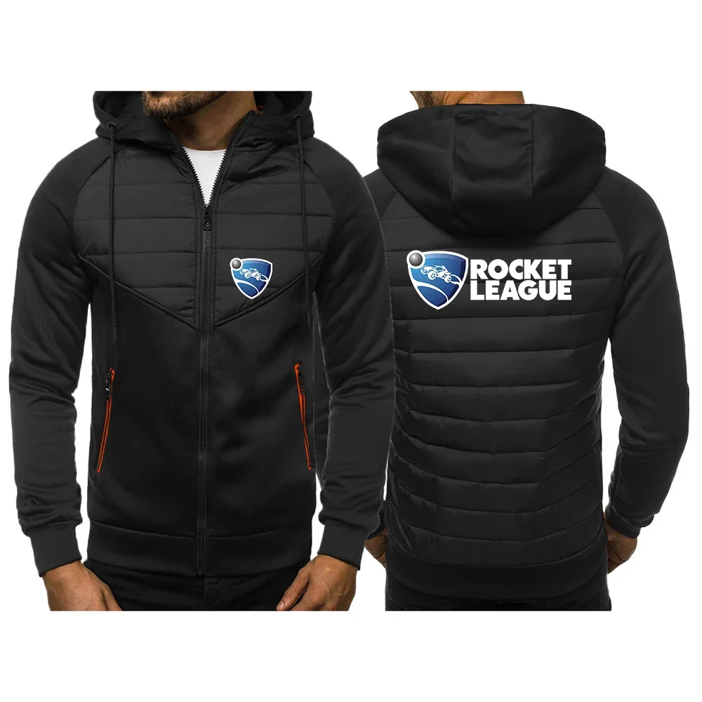 

Rocket League 2024 New Man Jacket Cotton Warmer Zipper Hooded Long Sleeves Patchwork Fashion Jackets Slim Fit Elasticity Men Top