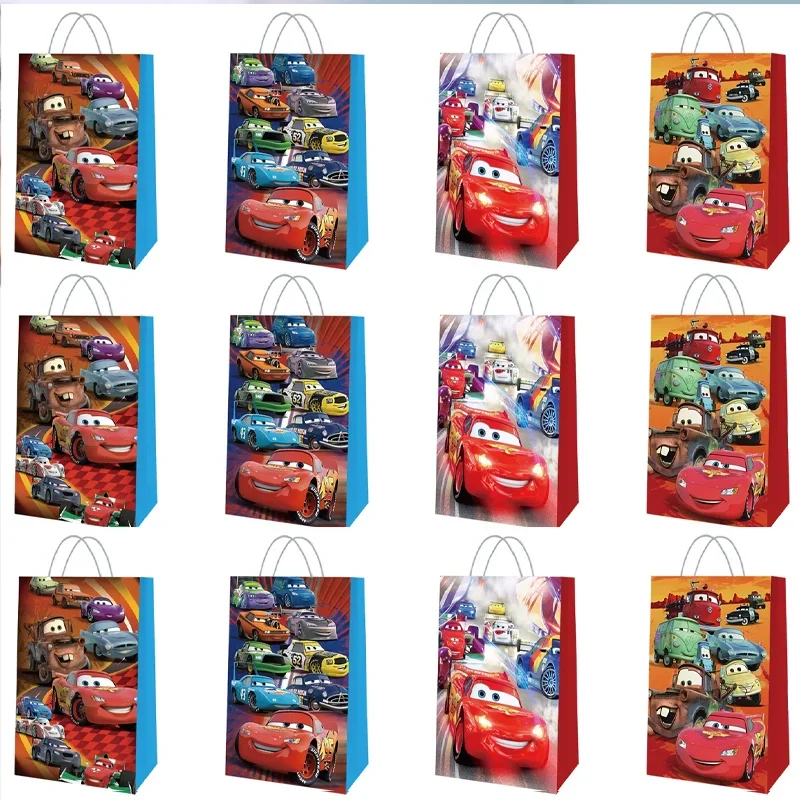 

Lightning McQueen Gift Bag Creative Cute Disneys Cars Pixar Cartoon Candy Loot Bags Handle Fashion Birthday Party Supplies Gift