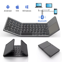 Mini Bluetooth Keyboard with Touchpad for Android IOS Windows Three Fold Wireless Keyboard for Macbook PC Laptop Tablet Phone