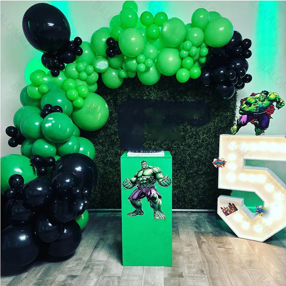 128Pcs Avengers Hulk Theme Latex Balloons Air Globos Boys Birthday Party Decorations Toys For Kid Baby Shower Party Supplies