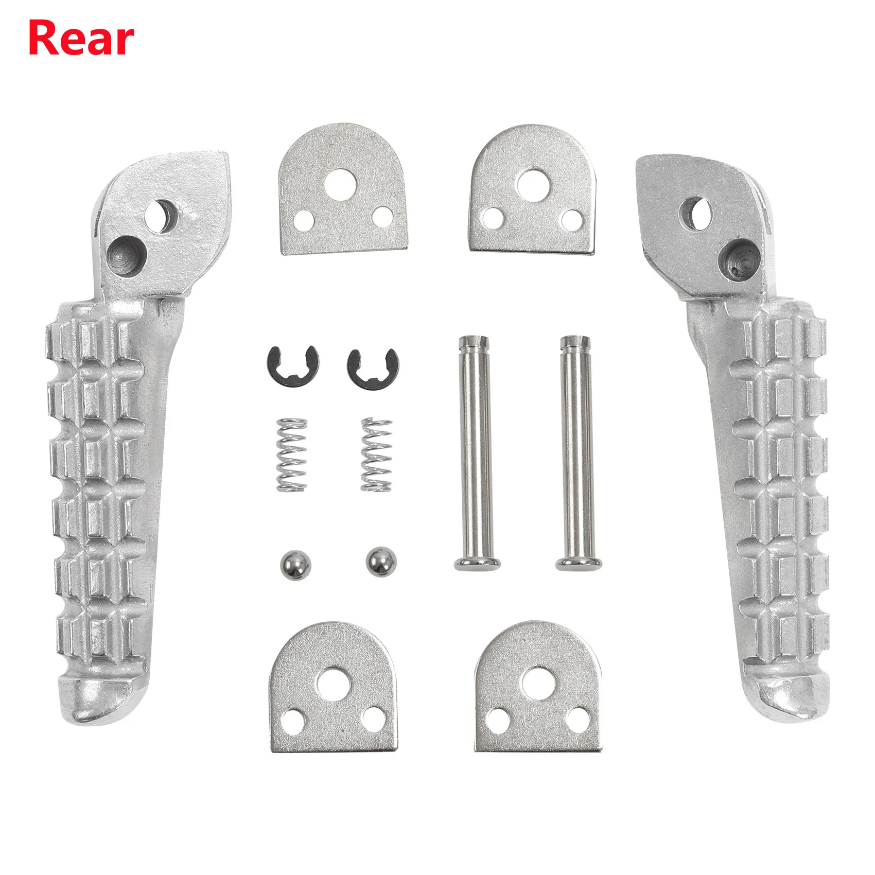 Motorcycle Front Rear Footrest Foot Pegs For Ducati Monster 696 796 2009-2014 2010 2011 2012 Aluminum Silver