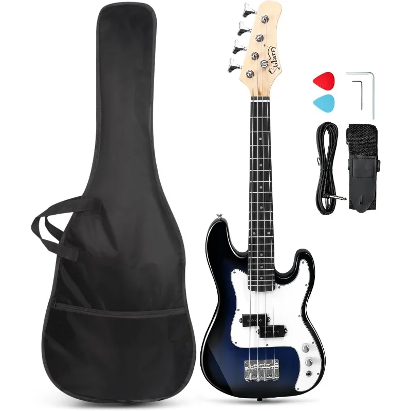

GLARRY 36in Electric Bass Guitar, 4 String Beginner Starter Kit with Accessories including Cable,Strap,Bag for Adults, Dark Blue