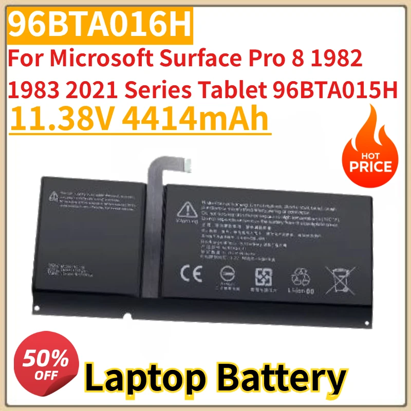 

New 96BTA016H DYNC01 Laptop Battery 11.38V 4414mAh For Microsoft Surface Pro 8 1982 1983 2021 Series Tablet 96BTA015H