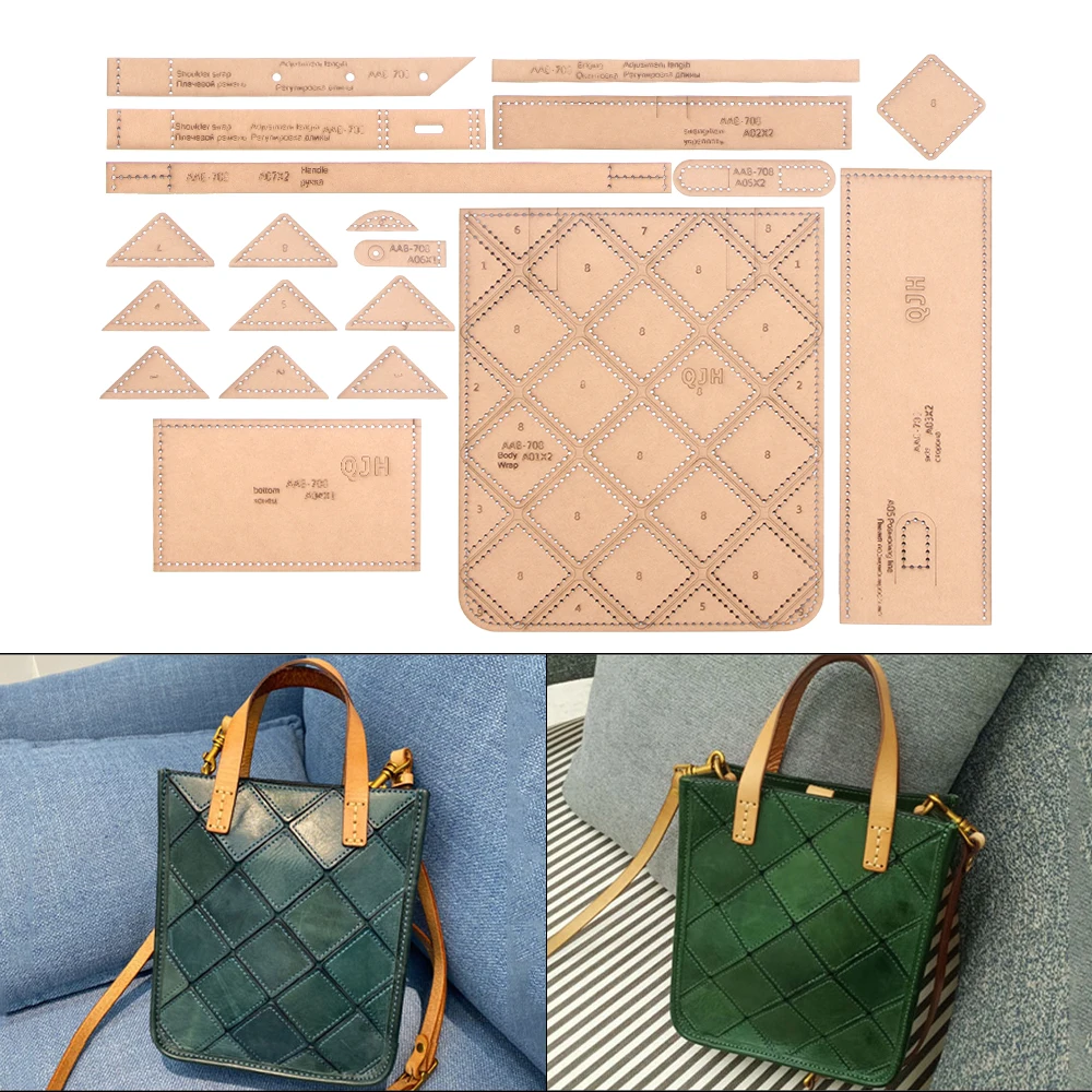 Diy One Shoulder Bag Women's handbag Acrylic Template Kraft Paper Grid Pattern Drawing Leather Craft Tool