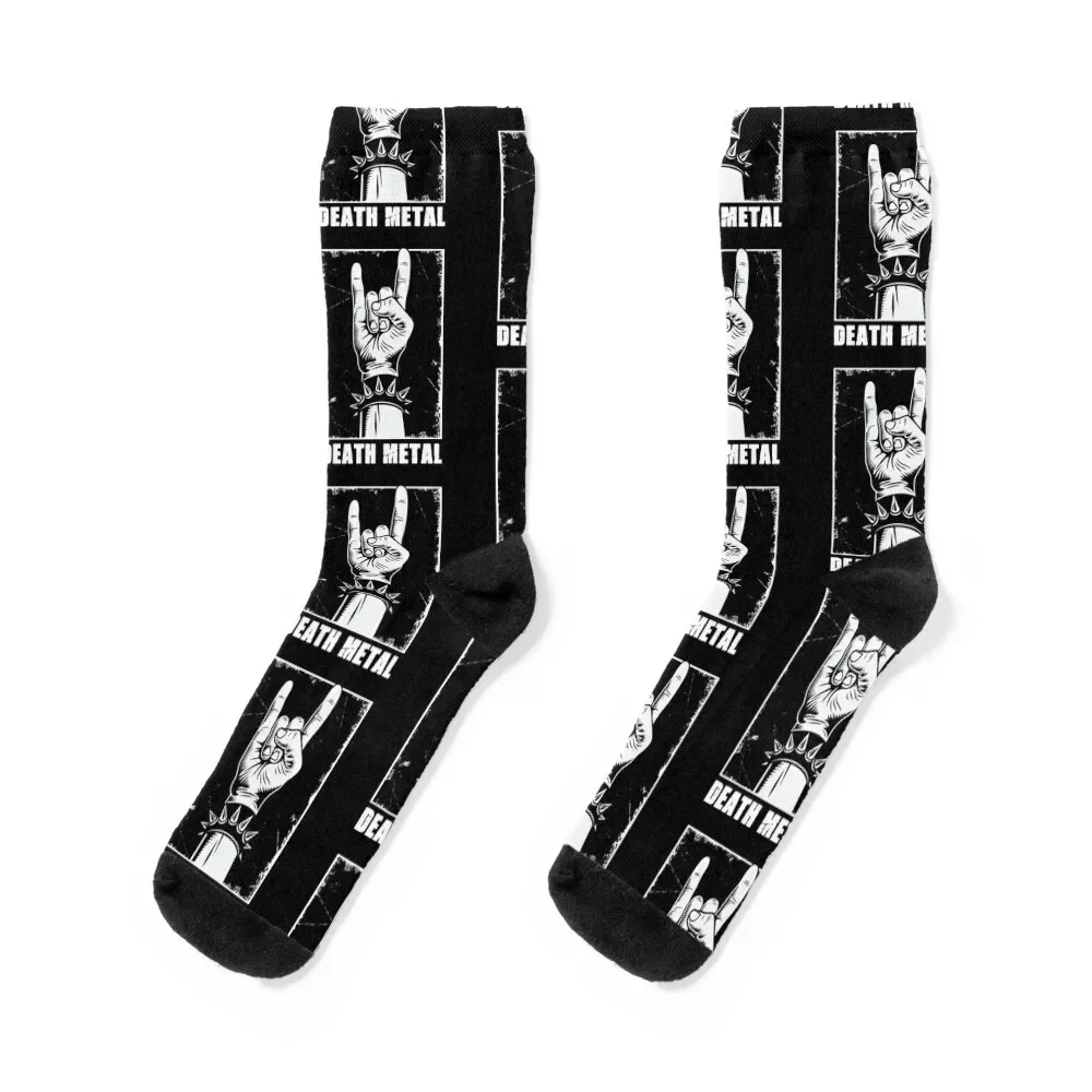 

Death Metal Mano Cornuta Heavy Metal Rock Music Hardrock Socks set Stockings compression Women Socks Men's