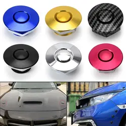 1Pcs Universal Aluminum Push Button Billet Quick Release Racing Car Front Bumper Hood Pin Engine Bonnet Lock Latch Clip Body Kit