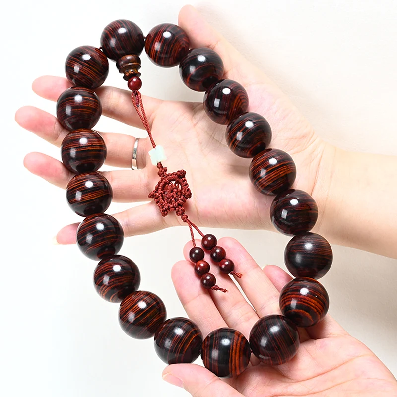 

American Rosewood Bracelet Yellow Sandalwood Redwood Buddha Beads Prayer Beads 25mm Premium Car Ornament Cultural Plaything