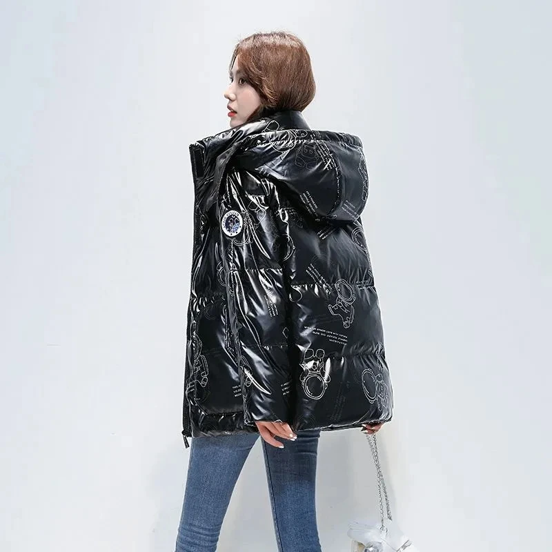 White Duck Down Jacket Womens Clothing 2024 New Long Winter Parka Korean Loose Thicken Down Coat Hooded Female Outerwear