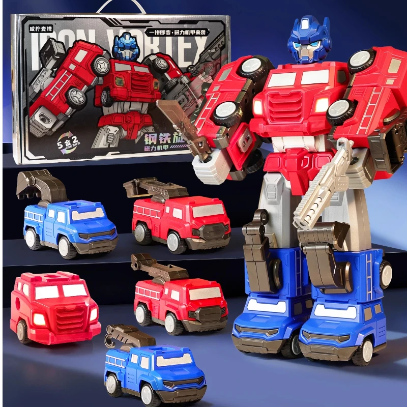 

2025 New 9-In-1 Transformable Magnetic Robot Toy Educational Toy For Boys Children'S Christmas Gift & Birthday Present For Boys