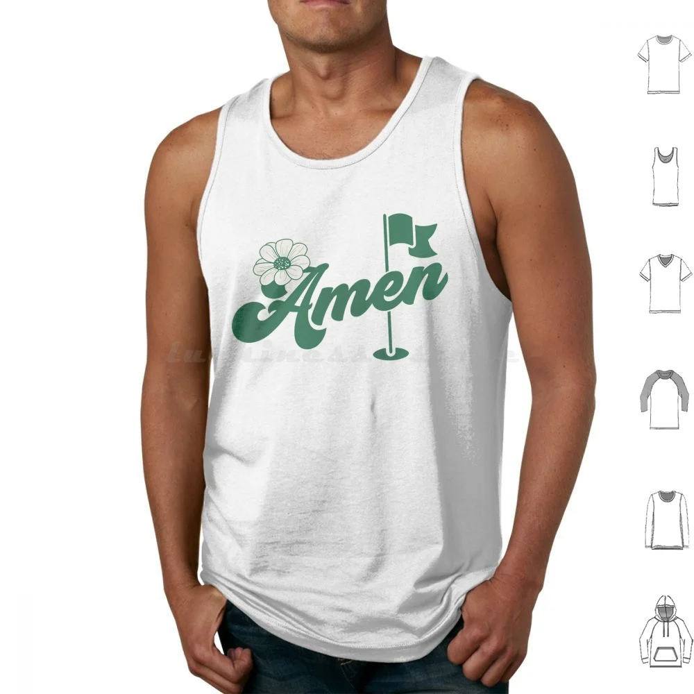 Amen Masters Golf-Masters Golf Azalea Tank Tops Print Cotton Golf Master Golfer Amen Flower Floral Lover Cool Golf Men