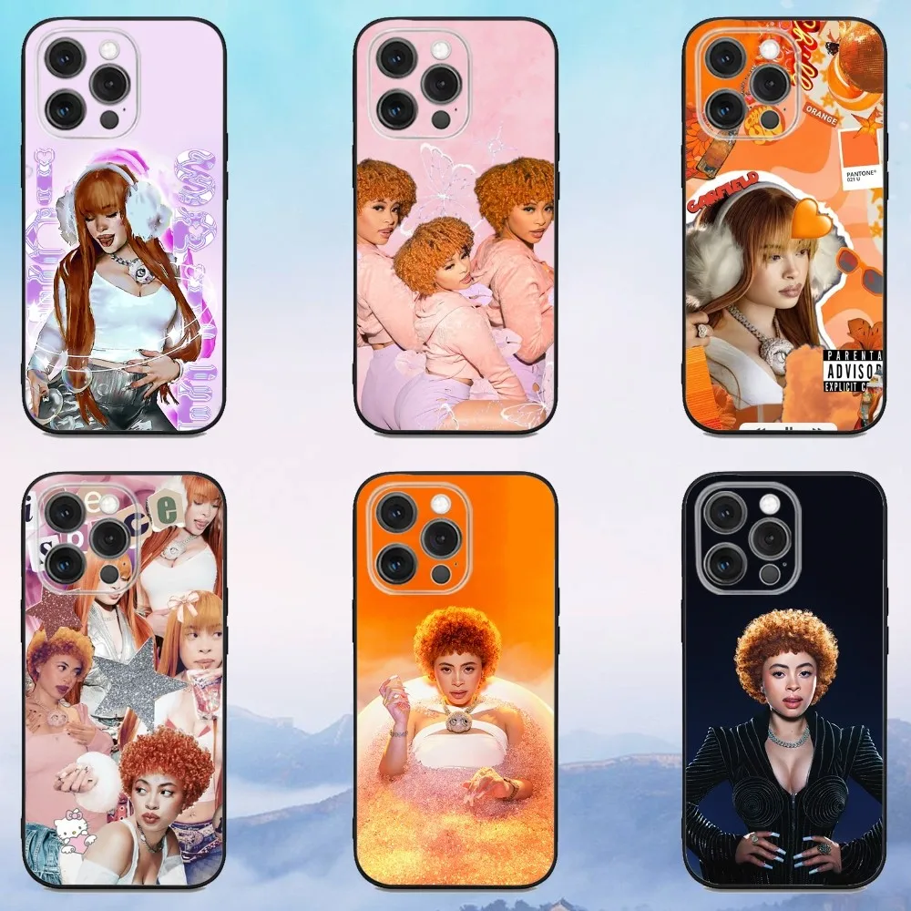 

Rapper Ice Spice Phone Case For iPhone 16e,16,15,14,13,12,11,Pro,X,XS,Max,XR,Plus,Mini Soft Black Cover