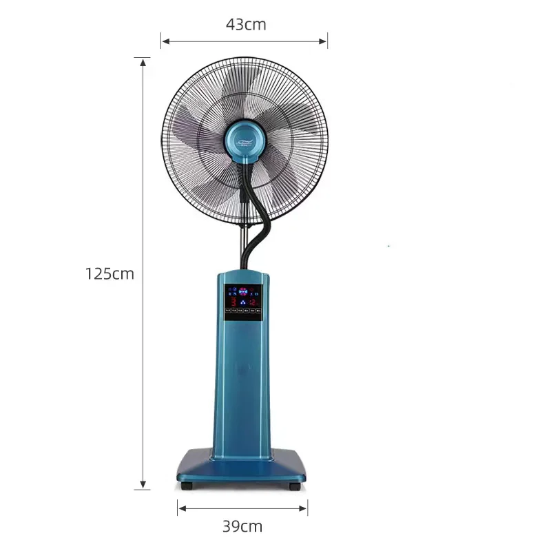 High Quality 16 Inch Electric Pedestal Domestic Standing Humidifier Remote Mist Fan