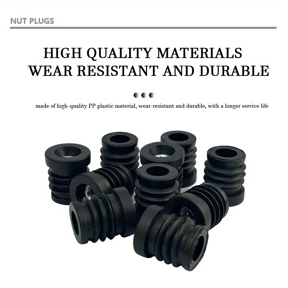 M6*19MM round Tube Non-Slip Plastic Adjusting Plug Hole Inner Non-Slip Foot Pad for Furniture Hardware