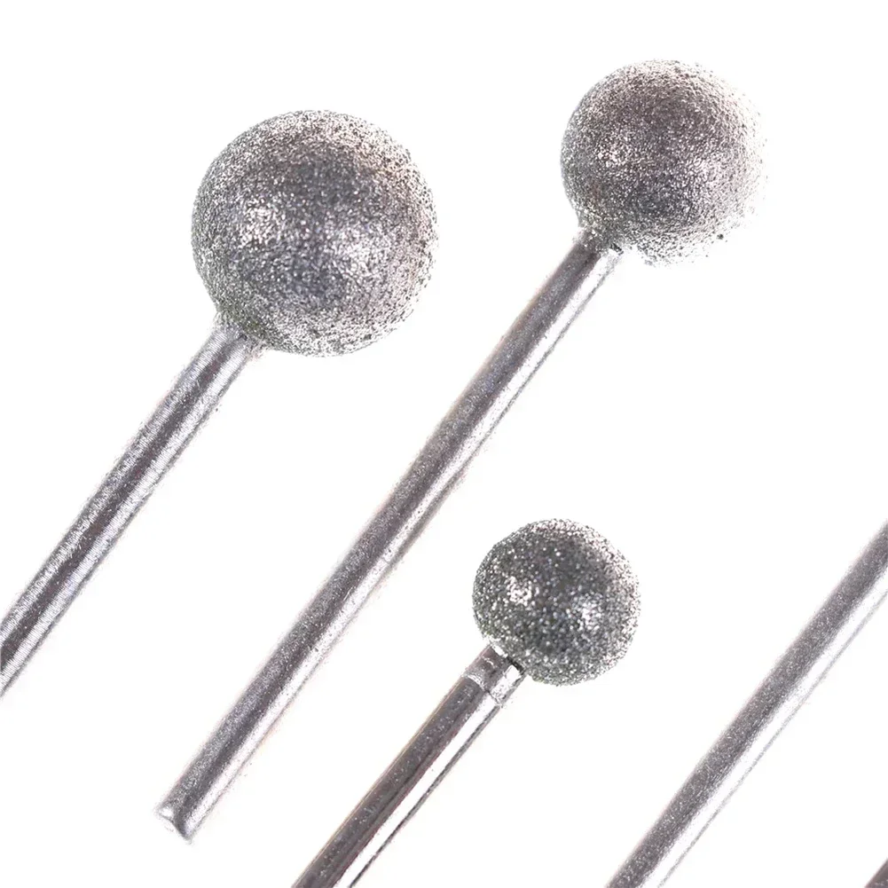 Imagem -04 - Diamante Bola Redonda Rebarba Broca Conjunto Rebolo Ferramentas de Diamante para Escultura Gravura Perfuração 412 mm Ferramentas Peças Lote