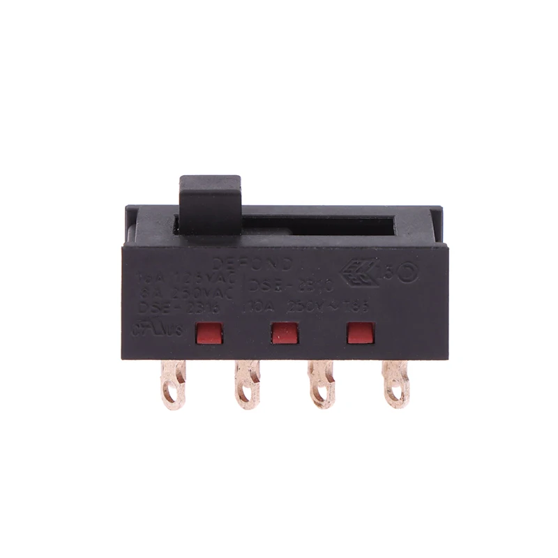 DSE-2310 Pointed Pins 8 FeetS 3 Files 8A250V Toggle Switch Black Slide Switch For Hair Dryer Parts