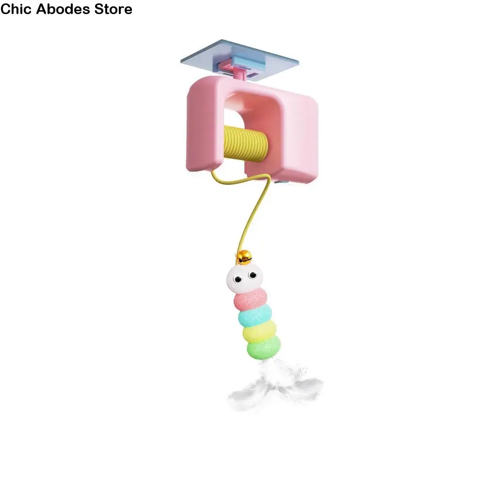 

Funny Electric Door Hanging Toy Automatic Lifting Feather Bell Elastic Rope Pet Toy Pet Self Play Rechargeable Hanging Swing Toy
